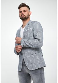JOOP! Jeans - Marynarka męska w kratkę z lnem Hogiz JOOP! JEANS. Materiał: len. Wzór: kratka