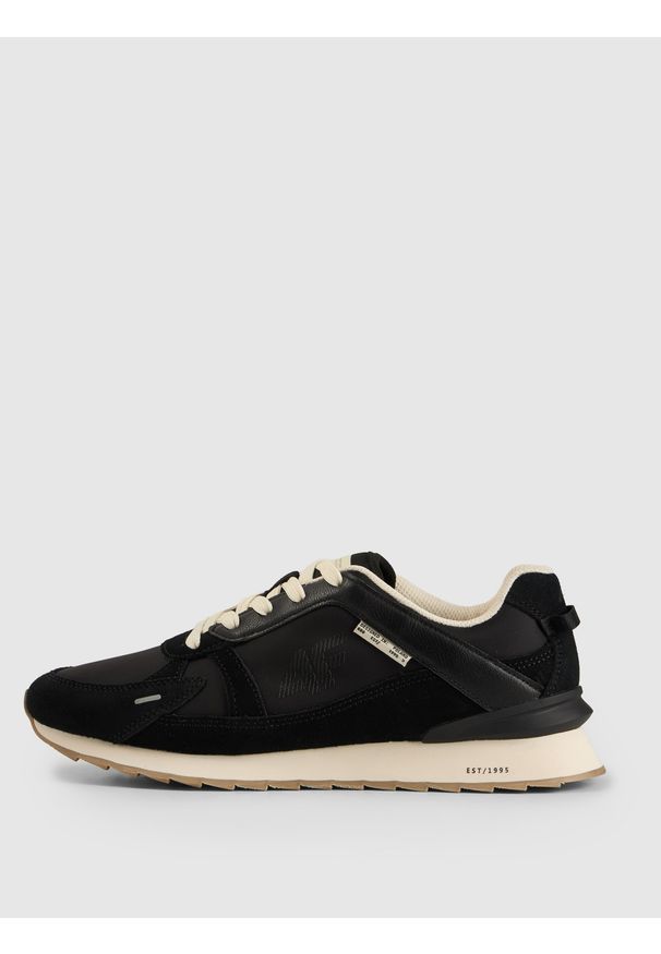 4f - 4F Sneakersy 4CITY z elementami zamszowymi damskie - czarne 38. Okazja: na co dzień, na spacer. Kolor: czarny. Materiał: zamsz. Sport: turystyka piesza