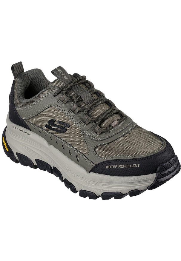 skechers - Buty sportowe męskie Skechers D'lux Trekker. Kolor: wielokolorowy, szary, zielony. Materiał: materiał, syntetyk
