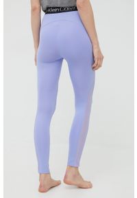 Calvin Klein Performance legginsy treningowe Active Icon damskie kolor fioletowy gładkie. Kolor: fioletowy. Materiał: włókno, skóra, dzianina, materiał. Wzór: gładki #4