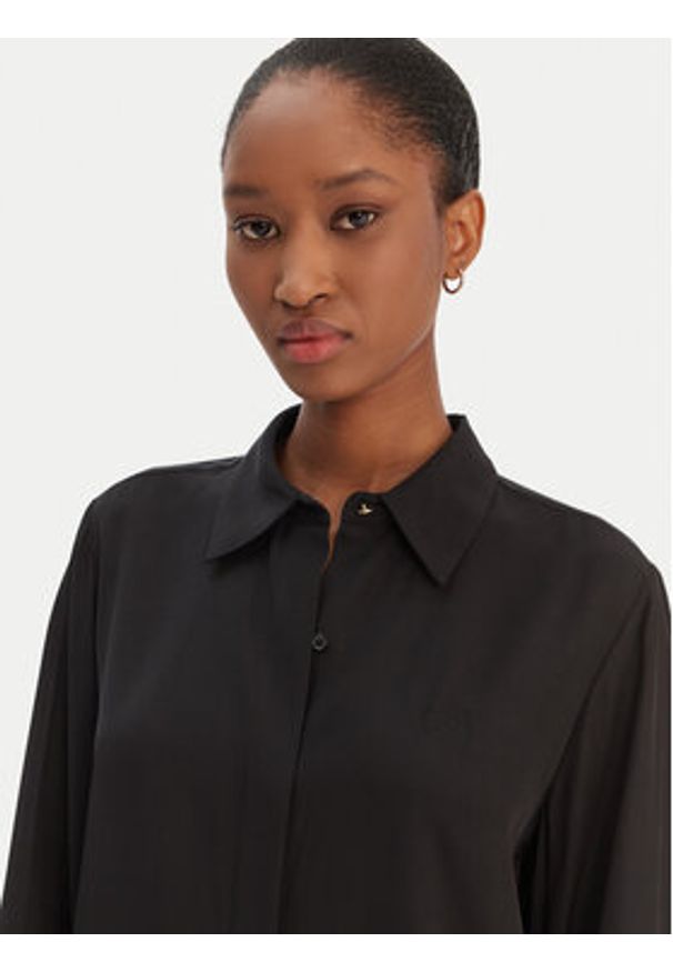 TOMMY HILFIGER - Tommy Hilfiger Koszula WW0WW48180 Czarny Regular Fit. Kolor: czarny. Materiał: wiskoza