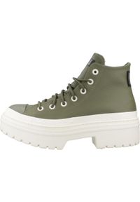 Converse - Kapcie CONVERSE CHUCK TAYLOR ALL STAR LUGGED HEEL PLATFORM WATERPROOF Zielony. Kolor: zielony. Materiał: tkanina, skóra. Obcas: na platformie
