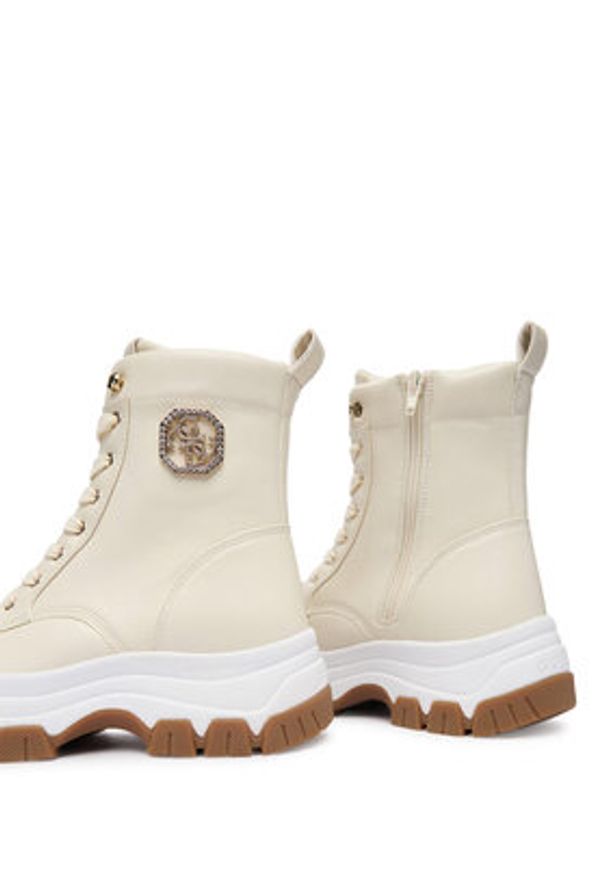 Guess Trzewiki FLFBNZ ELE12 Écru. Materiał: skóra