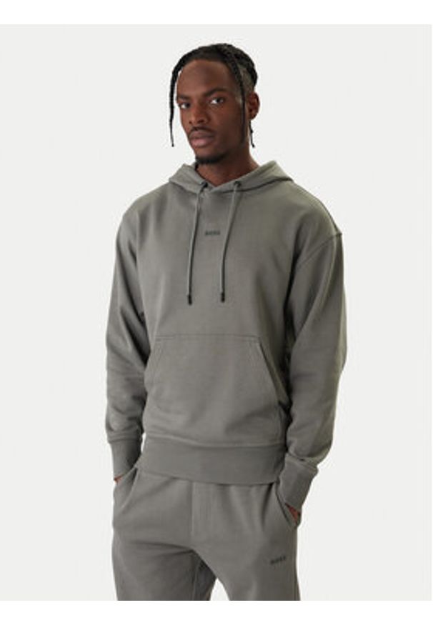 BOSS Dres Wesmallhood 50541065 Szary Regular Fit. Kolor: szary. Materiał: bawełna