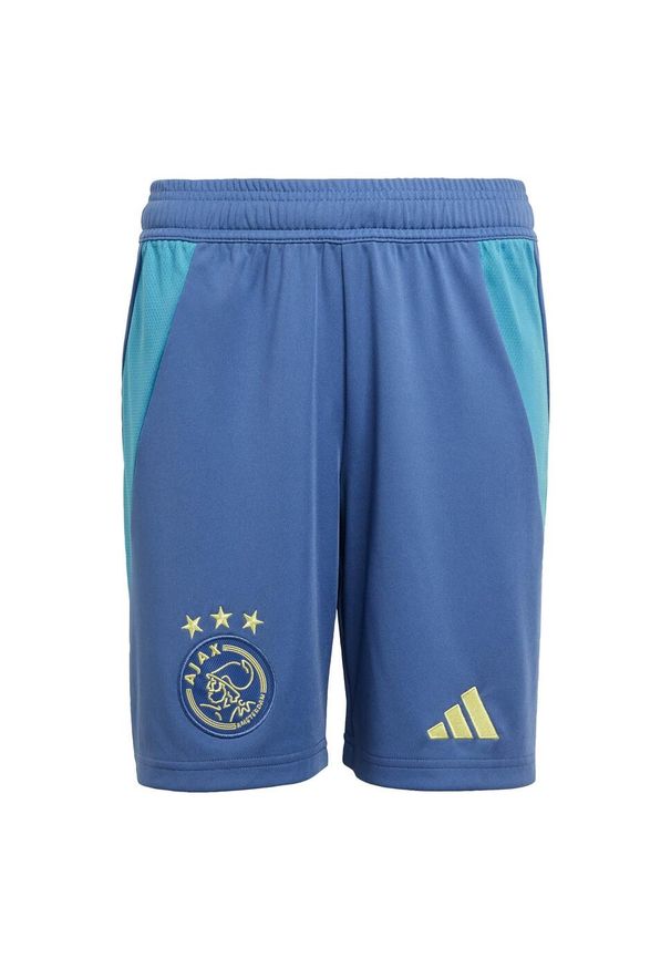 Adidas - Szorty Ajax Amsterdam 24/25 Away Kids. Kolor: niebieski. Materiał: materiał. Sport: piłka nożna