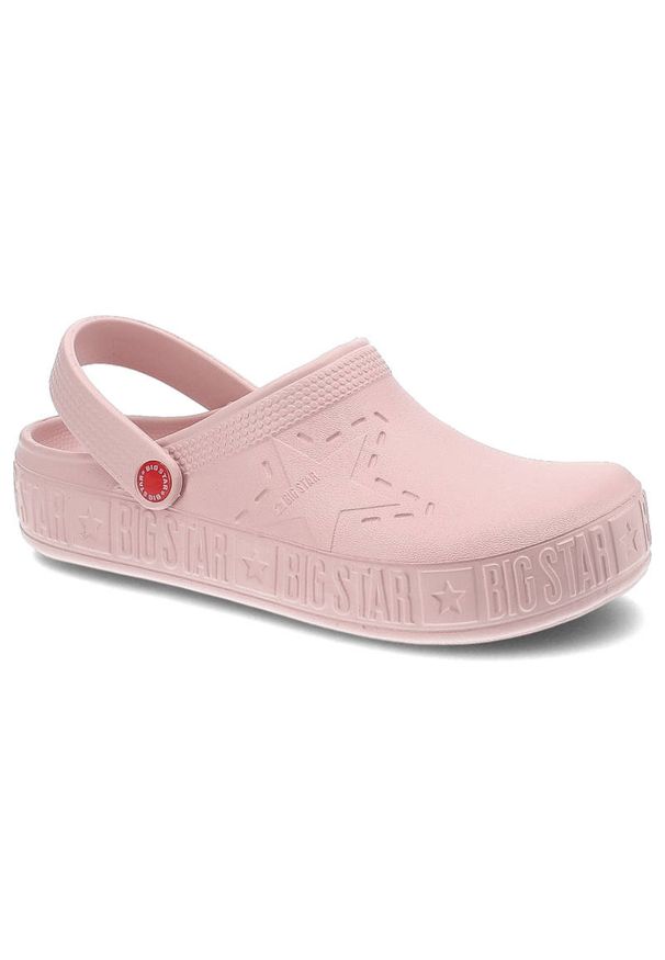Big-Star - Różowe Klapki Big Star Wodoodporne Buty Damskie. Okazja: na co dzień, na plażę. Kolor: różowy. Wzór: aplikacja. Sezon: lato. Styl: casual, sportowy, elegancki