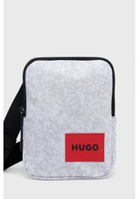 Hugo - HUGO saszetka kolor szary. Kolor: szary. Materiał: materiał, włókno. Wzór: nadruk