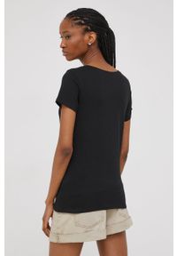 Answear Lab t-shirt bawełniany kolor czarny. Kolor: czarny. Materiał: bawełna. Długość rękawa: krótki rękaw. Długość: krótkie. Styl: wakacyjny #3