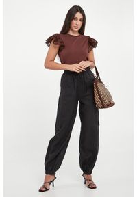 Twinset Milano - T-shirt damski z koronką TWINSET. Materiał: koronka. Wzór: koronka #4