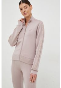 Guess bluza damska kolor różowy gładka. Okazja: na co dzień. Kolor: różowy. Materiał: materiał, wiskoza. Wzór: gładki. Styl: casual