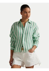 Polo Ralph Lauren Koszula 211935130007 Zielony Relaxed Fit. Typ kołnierza: polo. Kolor: zielony. Materiał: len