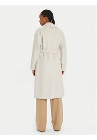 Weekend Max Mara Płaszcz wełniany Resina 2425016092 Écru Regular Fit. Materiał: wełna
