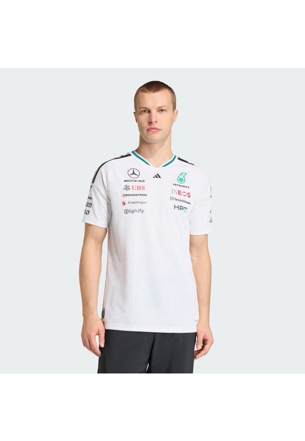 Adidas - Koszulka Mercedes - Amg Petronas Formula 1 Team Driver Authentic. Kolor: biały. Technologia: ClimaCool (Adidas). Sport: fitness