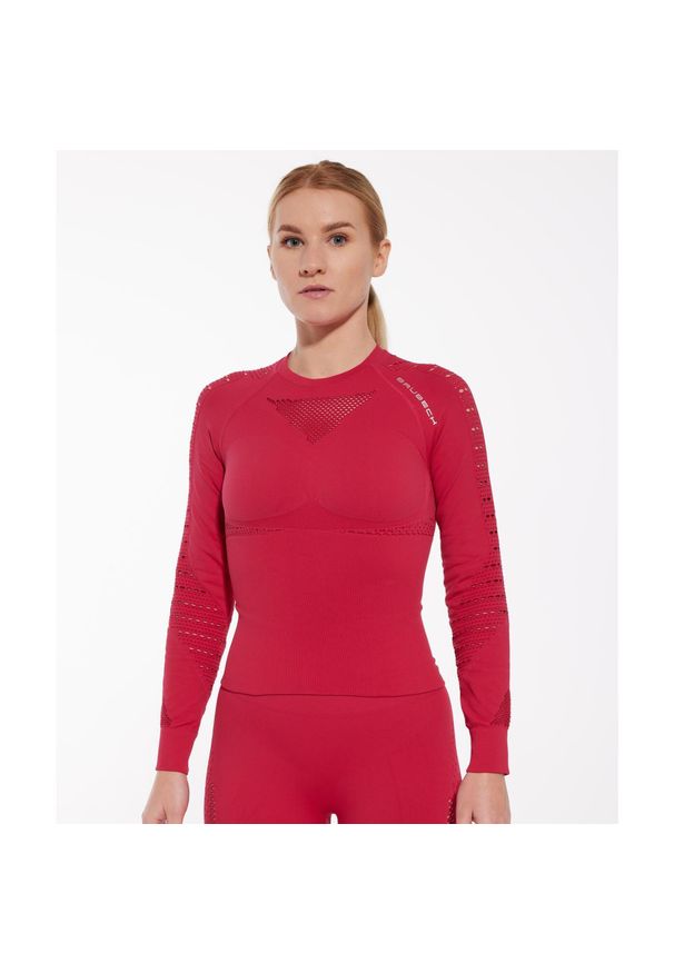 Bluza damska treningowa z długim rękawem Brubeck GYM. Kolor: różowy. Długość rękawa: długi rękaw. Długość: długie. Sport: fitness