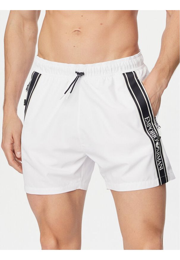 Emporio Armani Szorty kąpielowe EM000583 AF20426 U0002 Biały Regular Fit. Kolor: biały. Materiał: syntetyk