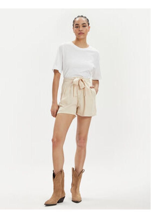 Vero Moda Szorty materiałowe Mia 10209543 Beżowy Slim Fit. Kolor: beżowy. Materiał: lyocell