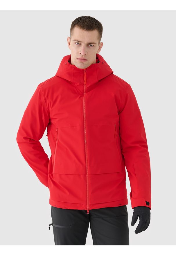 4f - 4F Kurtka narciarska 4FPro membrana Dermizax 20000/20000 męska - czerwona S. Typ kołnierza: kaptur. Kolor: czerwony. Materiał: tkanina, mesh, dzianina, materiał. Długość: długie. Sezon: zima. Styl: klasyczny