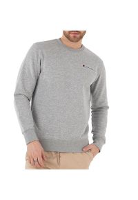 Bluza Champion Crewneck Sweatshirt 217863-EM031 - szara. Okazja: na co dzień. Typ kołnierza: bez kaptura. Kolor: szary. Materiał: bawełna, poliester, materiał. Wzór: aplikacja. Styl: klasyczny, casual #1