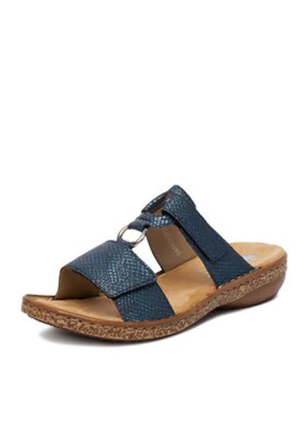 Rieker Klapki CEO-628P9-14 Granatowy. Kolor: niebieski. Materiał: skóra