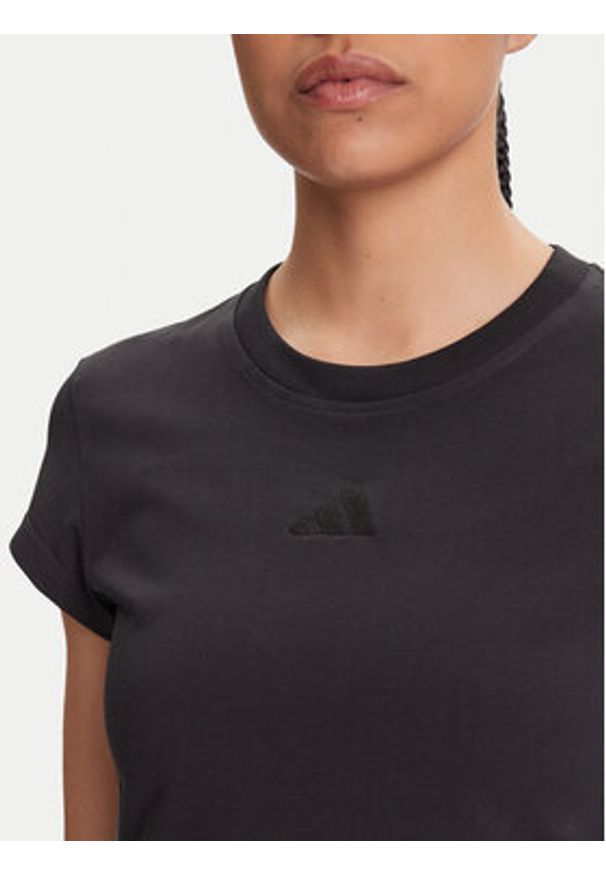 Adidas - adidas T-Shirt Animal Print 3-Stripes JM1850 Czarny Slim Fit. Kolor: czarny. Materiał: bawełna. Wzór: nadruk