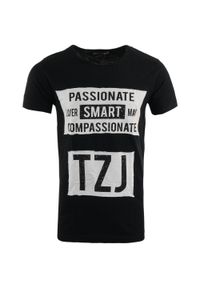 HSN - Koszulka Tazzio dla Mężczyzn - Modna i Wygodna Bawełna. Kolor: czarny. Materiał: bawełna. Wzór: nadruk #1