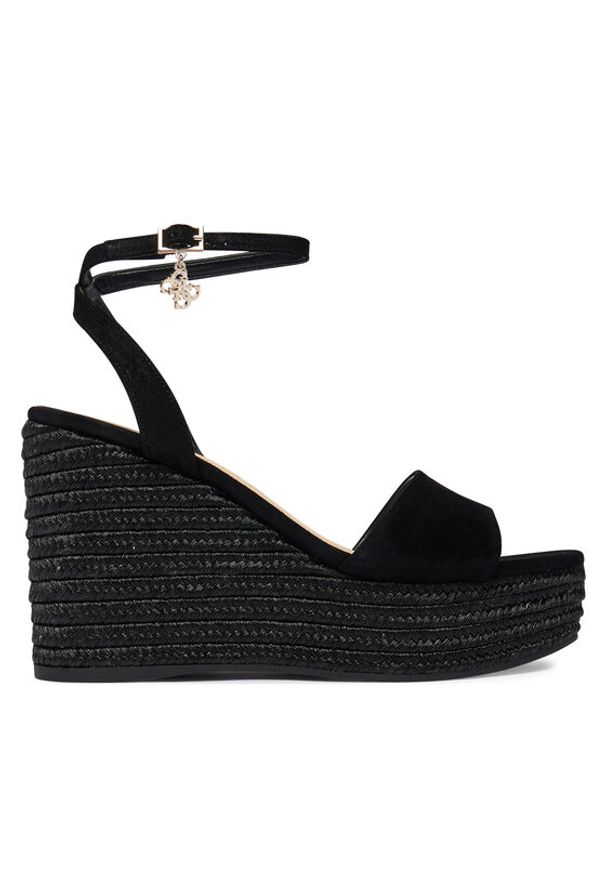 Guess Espadryle FLJLY2 SUE04 Czarny. Kolor: czarny. Materiał: skóra, zamsz