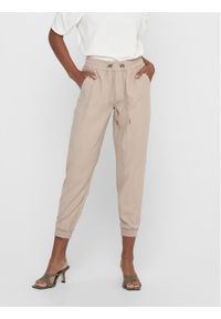 only - ONLY Spodnie dresowe 15203946 Beżowy Regular Fit. Kolor: beżowy. Materiał: wiskoza