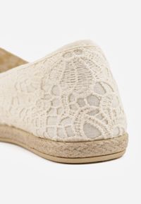 Born2be - Beżowe Koronkowe Espadryle z Plecionką na Nosku Zynava. Kolor: beżowy. Materiał: koronka. Sezon: wiosna, lato. Styl: klasyczny #7