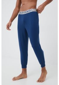 Calvin Klein Underwear spodnie piżamowe męskie kolor granatowy gładka. Kolor: niebieski. Materiał: dzianina. Wzór: gładki