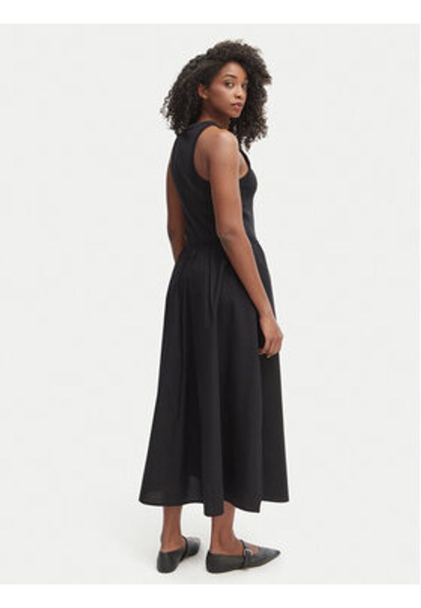 TOMMY HILFIGER - Tommy Hilfiger Sukienka codzienna WW0WW49628 Czarny Regular Fit. Okazja: na co dzień. Kolor: czarny. Materiał: bawełna. Typ sukienki: proste. Styl: casual