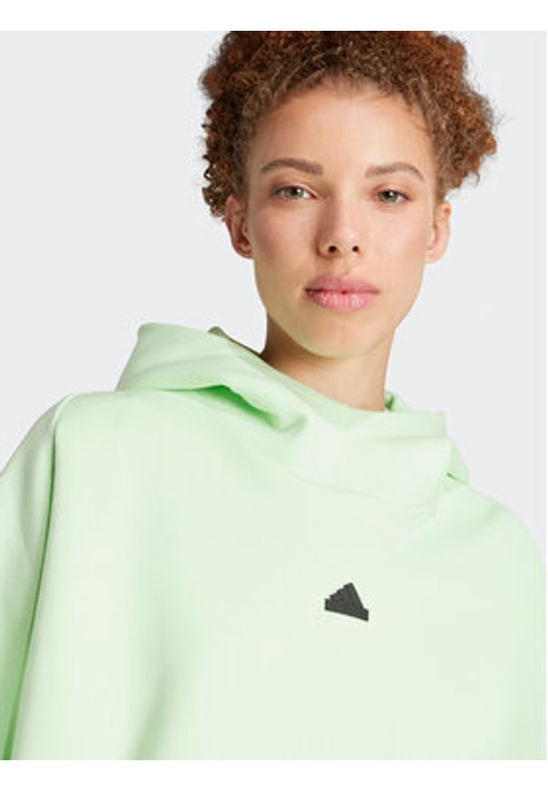 Adidas - adidas Bluza Z.N.E. IS3905 Zielony Loose Fit. Kolor: zielony. Materiał: bawełna