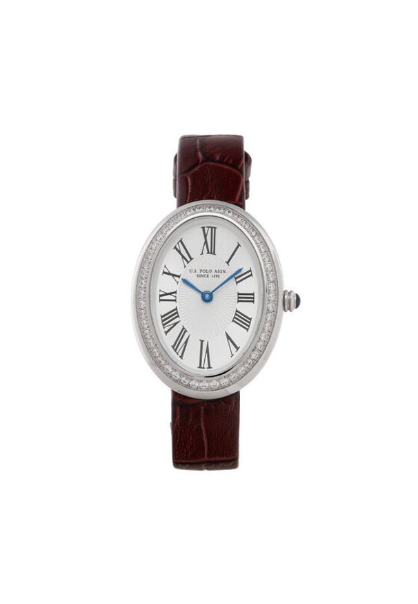 U.S. Polo Assn. Zegarek Ophelia USP8504BU Brązowy. Kolor: brązowy. Materiał: skóra