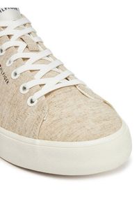 TOMMY HILFIGER - Tommy Hilfiger Tenisówki Th Hi Vulc Low Core Chambray FM0FM05389 Écru. Materiał: materiał