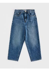 Reserved - Jeansy baggy - granatowy. Kolor: niebieski
