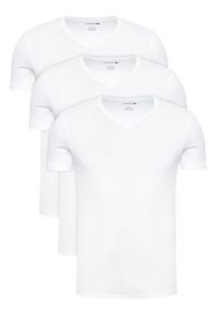 Lacoste Komplet 3 t-shirtów TH3374 Biały Slim Fit. Kolor: biały. Materiał: bawełna