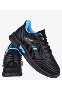 Casu - Czarne buty sportowe sznurowane casu 20y02/b. Kolor: czarny, wielokolorowy, niebieski