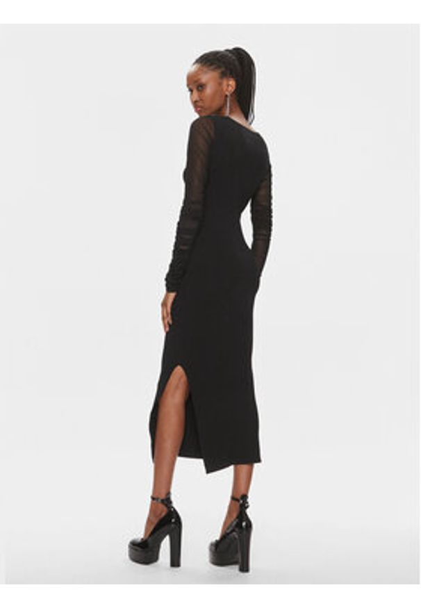 Pinko Sukienka dzianinowa Bergamotto 103019 A1KX Czarny Slim Fit. Kolor: czarny. Materiał: syntetyk