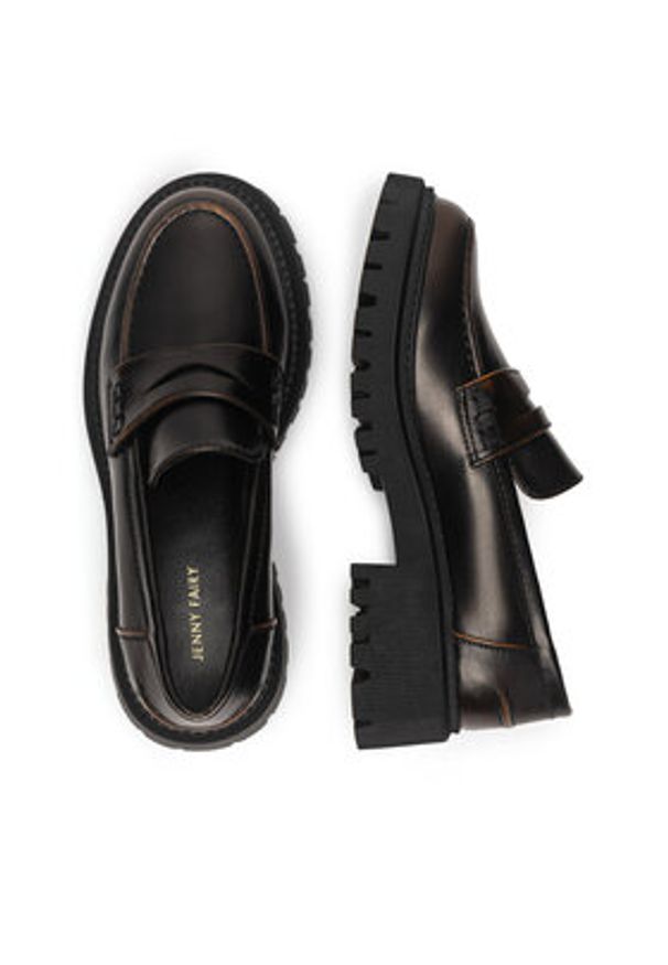 Jenny Fairy Loafersy HY13027-17 Brązowy. Kolor: brązowy. Materiał: skóra