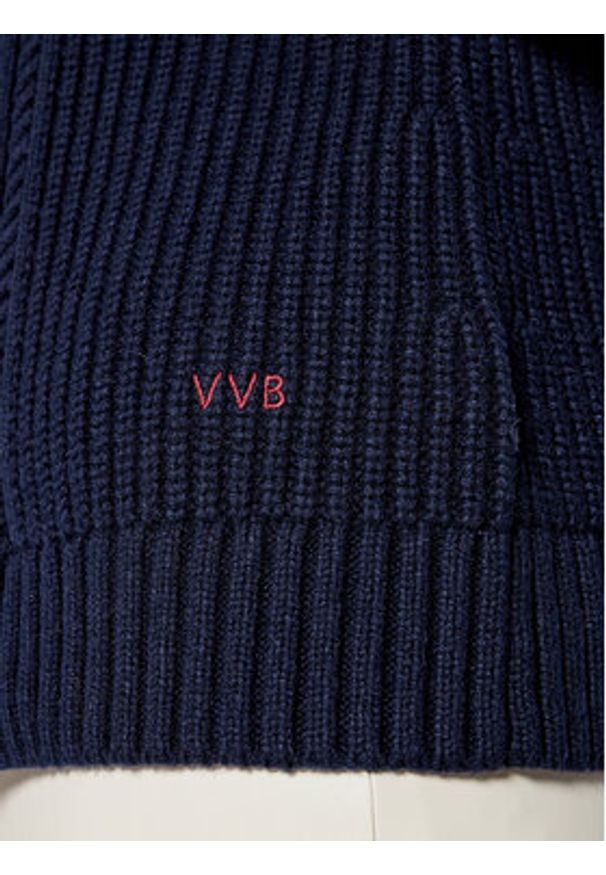 Victoria Victoria Beckham Golf Summer 2321KJU002823A Granatowy Regular Fit. Typ kołnierza: golf. Kolor: niebieski. Materiał: bawełna, syntetyk
