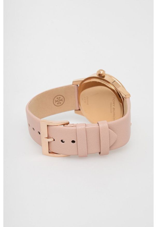 Tory Burch Zegarek TBW2009 damski kolor różowy. Kolor: różowy. Materiał: materiał, skóra