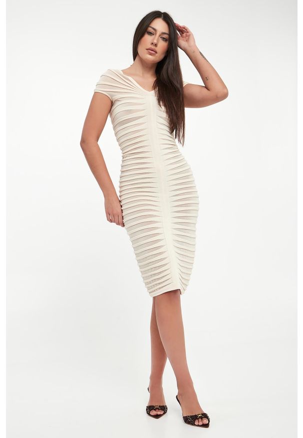 Elisabetta Franchi - Sukienka midi prążkowana ELISABETTA FRANCHI. Materiał: prążkowany. Długość: midi