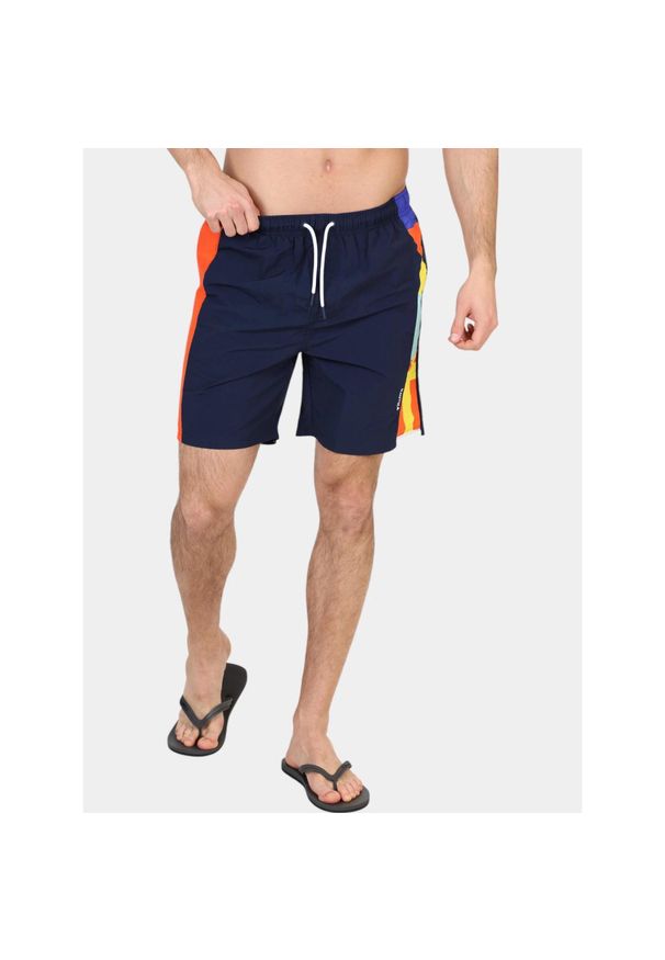 Kąpielówki męskie Nautica Pietro 7". Kolor: czerwony, wielokolorowy, niebieski. Styl: klasyczny