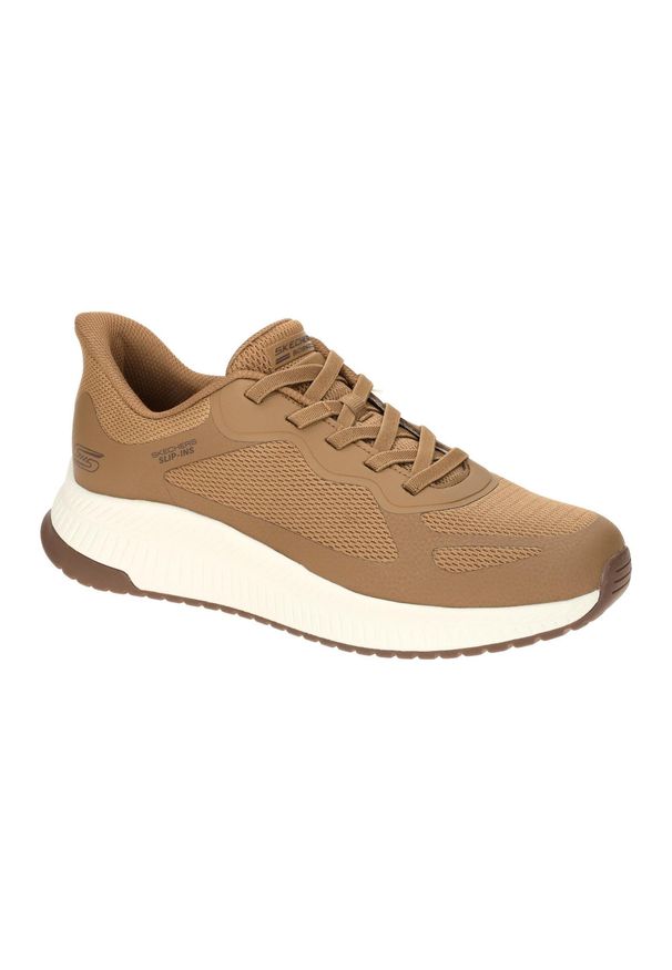 skechers - Buty SKECHERS SLIP-INS BOBS SQUAD 4 Brązowy. Kolor: brązowy. Materiał: tkanina, syntetyk