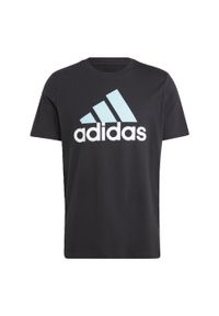 Adidas - Essentials Single Jersey Big Logo Tee. Kolor: czarny, niebieski, wielokolorowy. Materiał: jersey