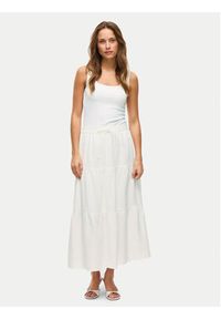 Vila Spódnica maxi Lania 14105428 Biały Regular Fit. Kolor: biały. Materiał: bawełna #3