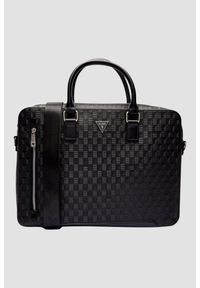 Guess - GUESS Сzarna męska aktówka Torino Briefcase. Kolor: czarny. Materiał: materiał. Styl: elegancki, biznesowy, klasyczny