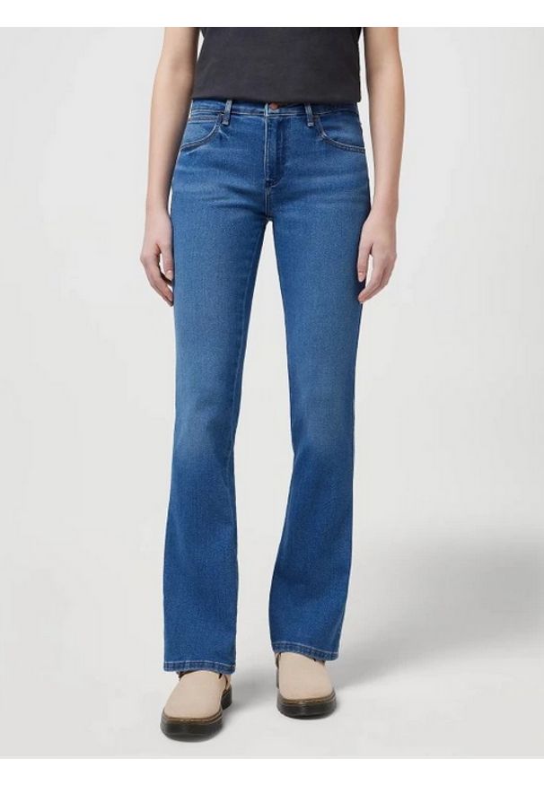 Wrangler - DAMSKIE SPODNIE WRANGLER BOOTCUT CAMELLIA 112327595