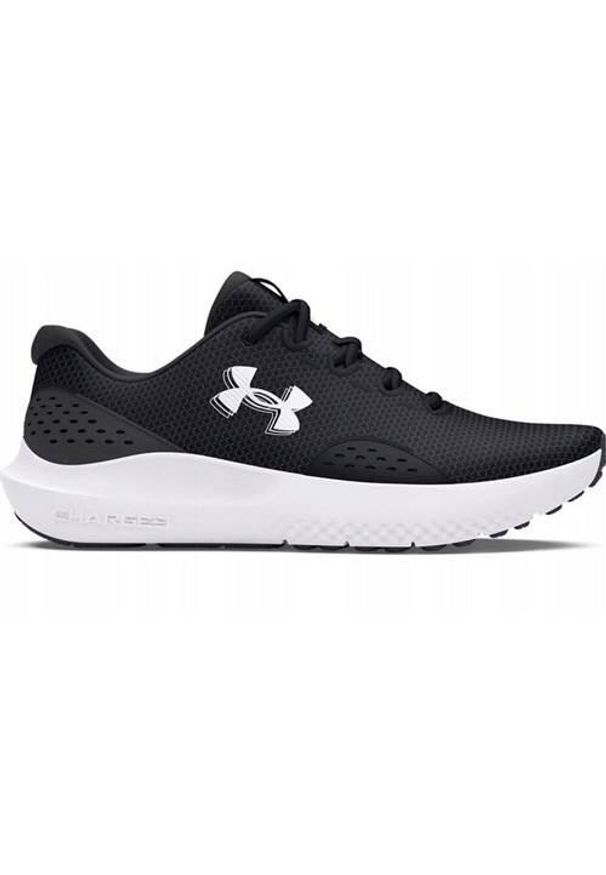 Buty do biegania męskie Under Armour Charged Surge 4. Zapięcie: sznurówki. Kolor: wielokolorowy, czarny. Materiał: tkanina, materiał, syntetyk. Szerokość cholewki: normalna. Sport: bieganie