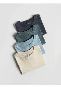 Reserved - Bawełniany t-shirt 4 pack - jasnoniebieski. Kolor: niebieski. Materiał: bawełna
