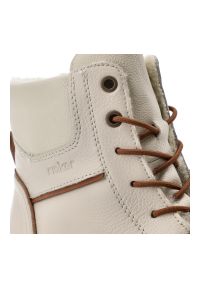 Beżowe Trzewiki Rieker Ocieplane Obuwie Damskie. Okazja: na co dzień. Zapięcie: zamek. Kolor: beżowy. Materiał: skóra. Szerokość cholewki: normalna. Sezon: zima, jesień. Styl: casual #6